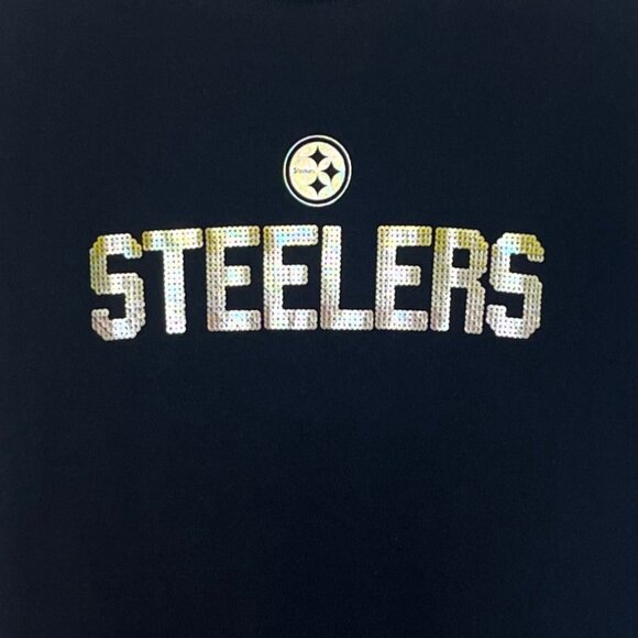Reebok Pittsburgh Steelers TShirt Womens XL Black Fanwear Gameday - Picture 5 of 8